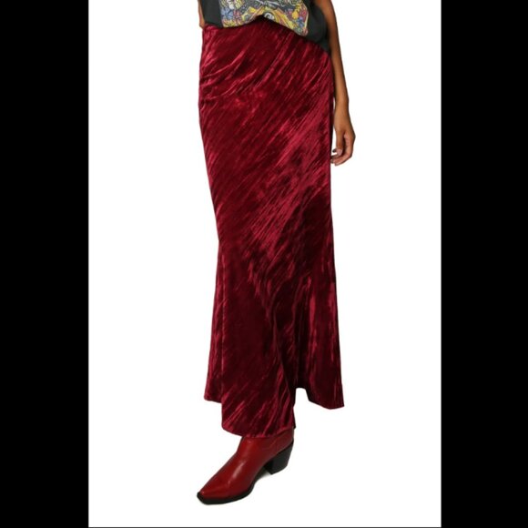 Free People Noa Velvet Fairytale Slip Maxi Skirt, Small, NWT, Whimsigoth, Witchy - Picture 1 of 8